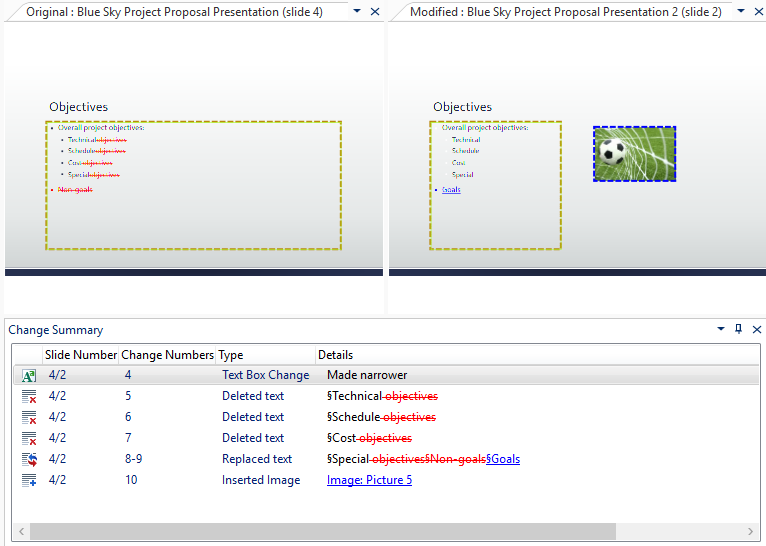 Get a summary of changes